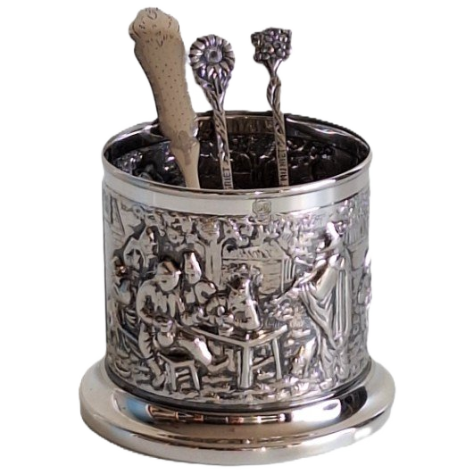 Douwe Egberts Verzilverd Lepelbusje, Ontwerp Herbert Hooijkaas image 1