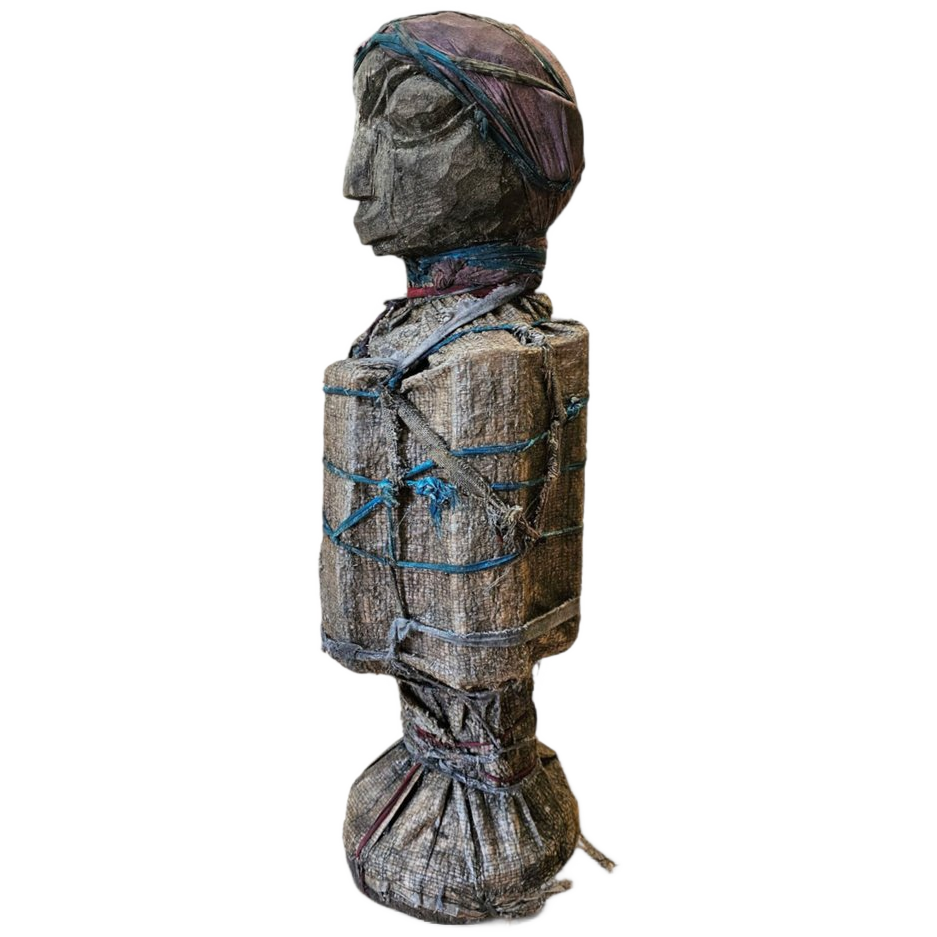 African Sculpture / Multi Material Figure / Height 65 Cm / 1970s image 1