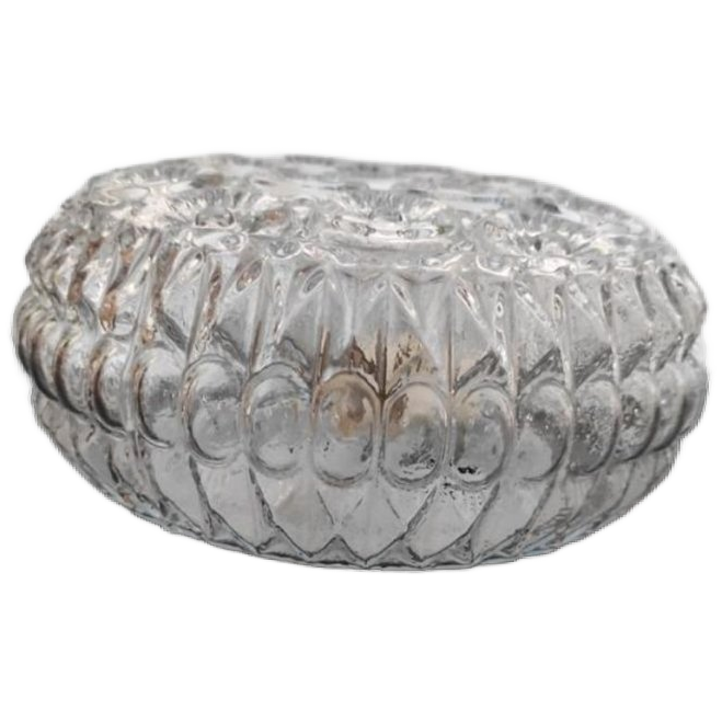 Vintage Plafondlamp Glas Rond Met Kleine Rondjes image 1