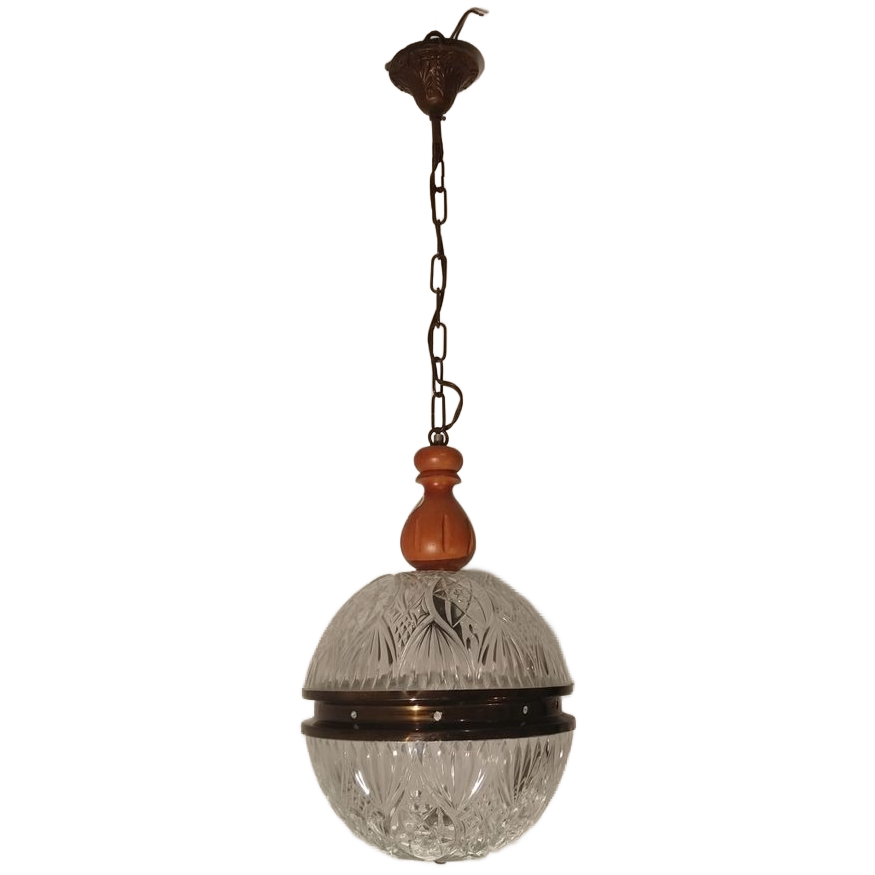 Vintage Hanglamp Diamant Glas image 1