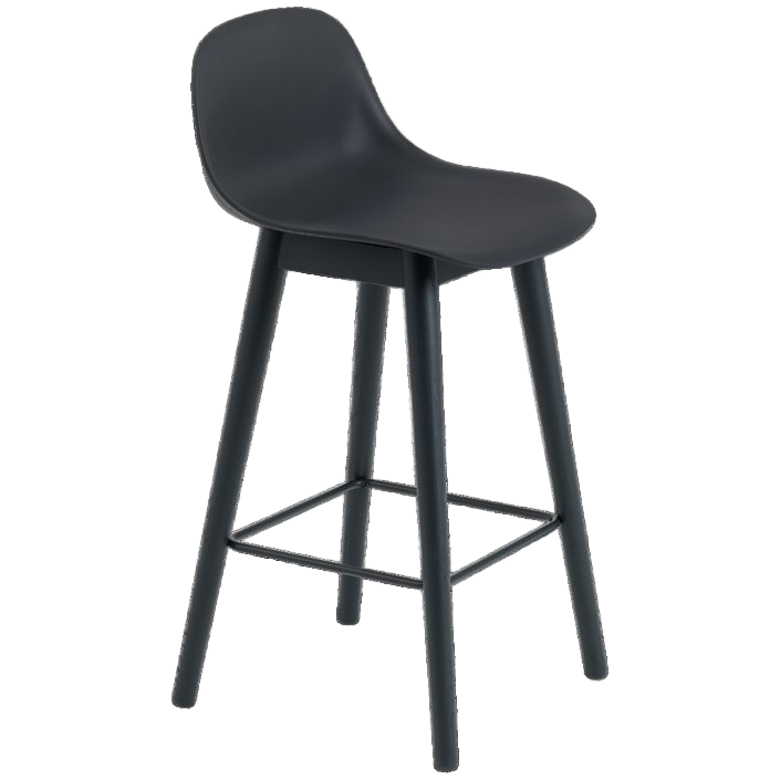 Muuto / Fiber Counter Stool / Wood / Black image 1