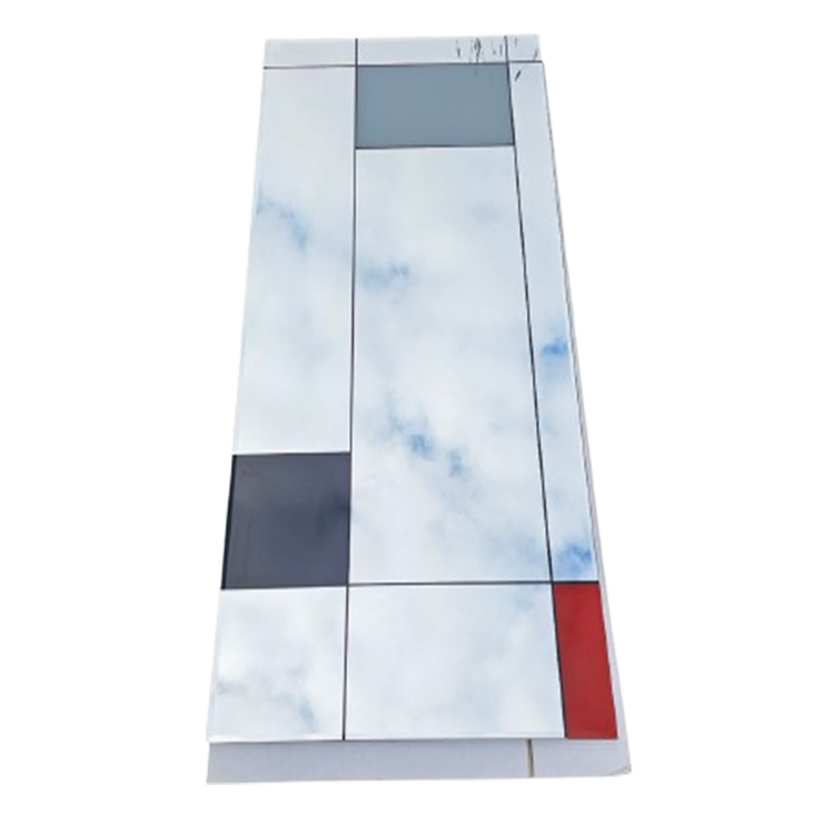 Large Mondrian Mirror / Can Be Used Vertically Or Horizontally / Facet Cut / image 1
