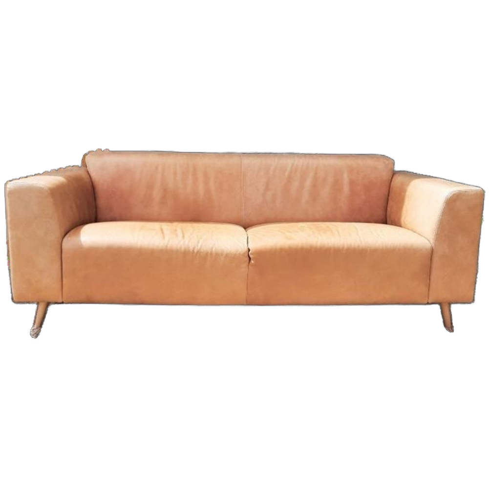 Stoere Leren Bank – Mountain Alp 2,5-zits Lichte Camel Kleur image 1