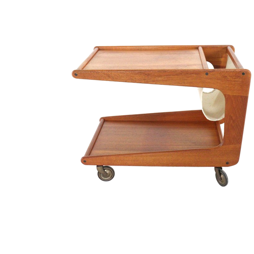 Sika Mobler Trolley Met Lectuurhouder Tijdschriftenrek Vintage Deens image 1