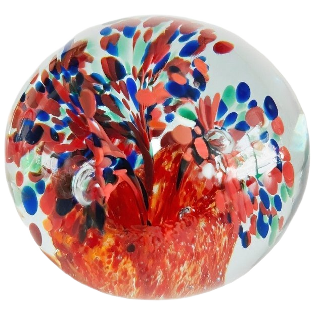 Vintage Glazen Presse Papier Confetti 1970’s image 1