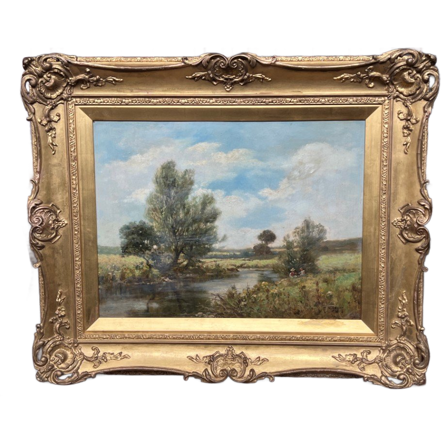 Gesigneerd Landschap In Een Prachtige Vergulde Lijst. image 1