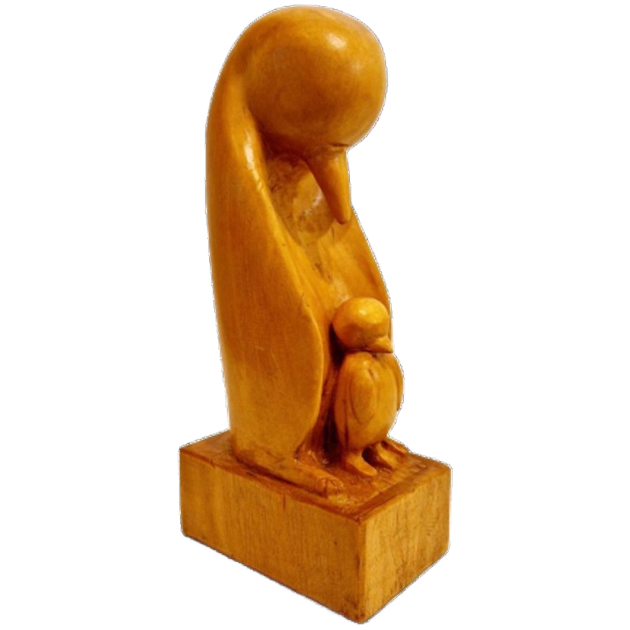 Art Deco Pinguin Beeld Houtsnijwerk image 1