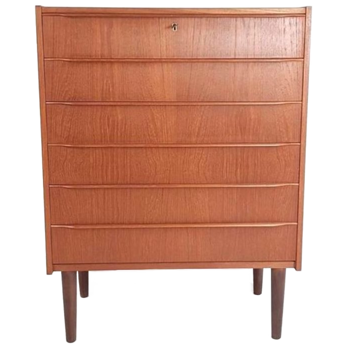 Vintage Teak Houten Ladenkast Deens 6 Lades Chest Of Drawers image 1