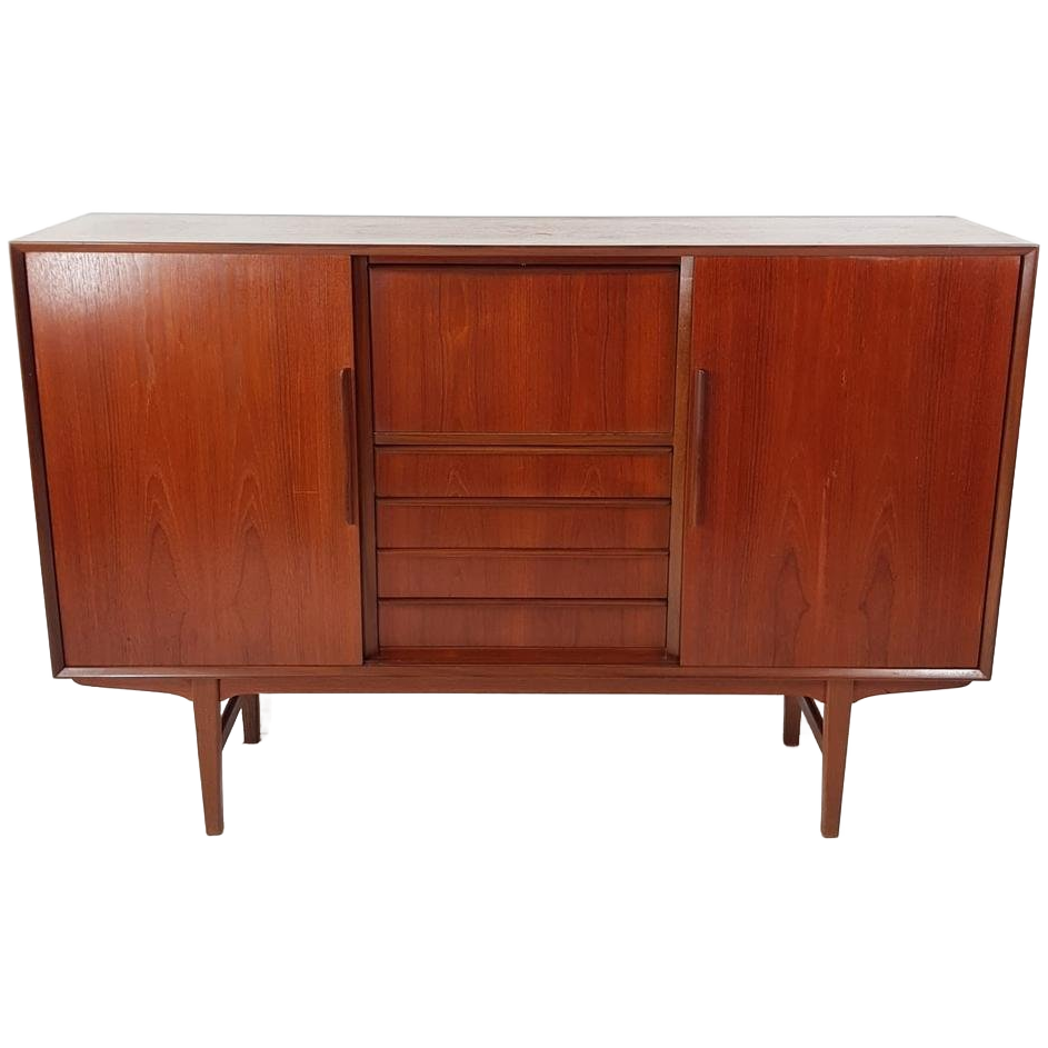 Vintage Teak Houten Wandkast | Buffetkast Deens Kast image 1