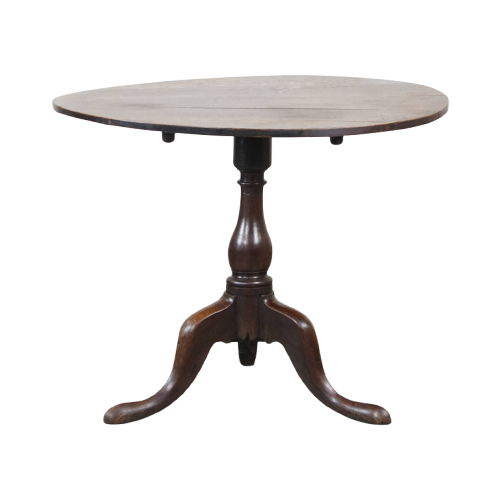 Grote Eind 18E Eeuwse Antieke Eikenhouten Engelse Tilttop Tafel image 1
