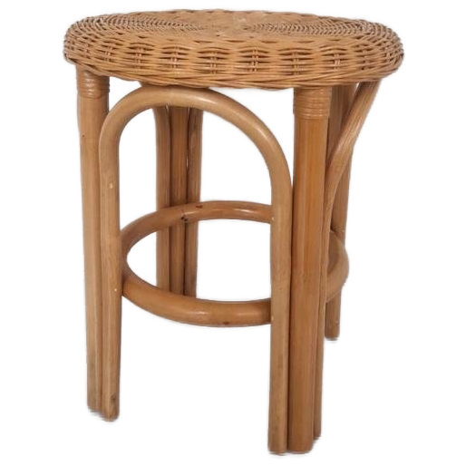 Vintage Rotan Boho Kruk Bamboe Design. image 1