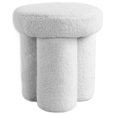 101 Copenhagen | Big Foot Stool - White Sheepskin image 1