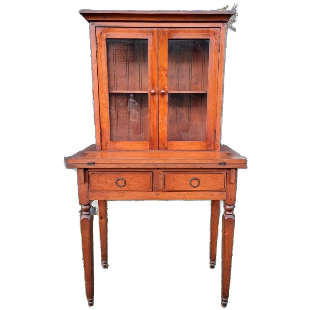 Antiek Vitrinekastje, Schrijfbureau, Secretaire image 1