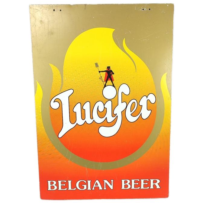Dubbelzijdige Reclame Lucifer / Dentergems Bier image 1