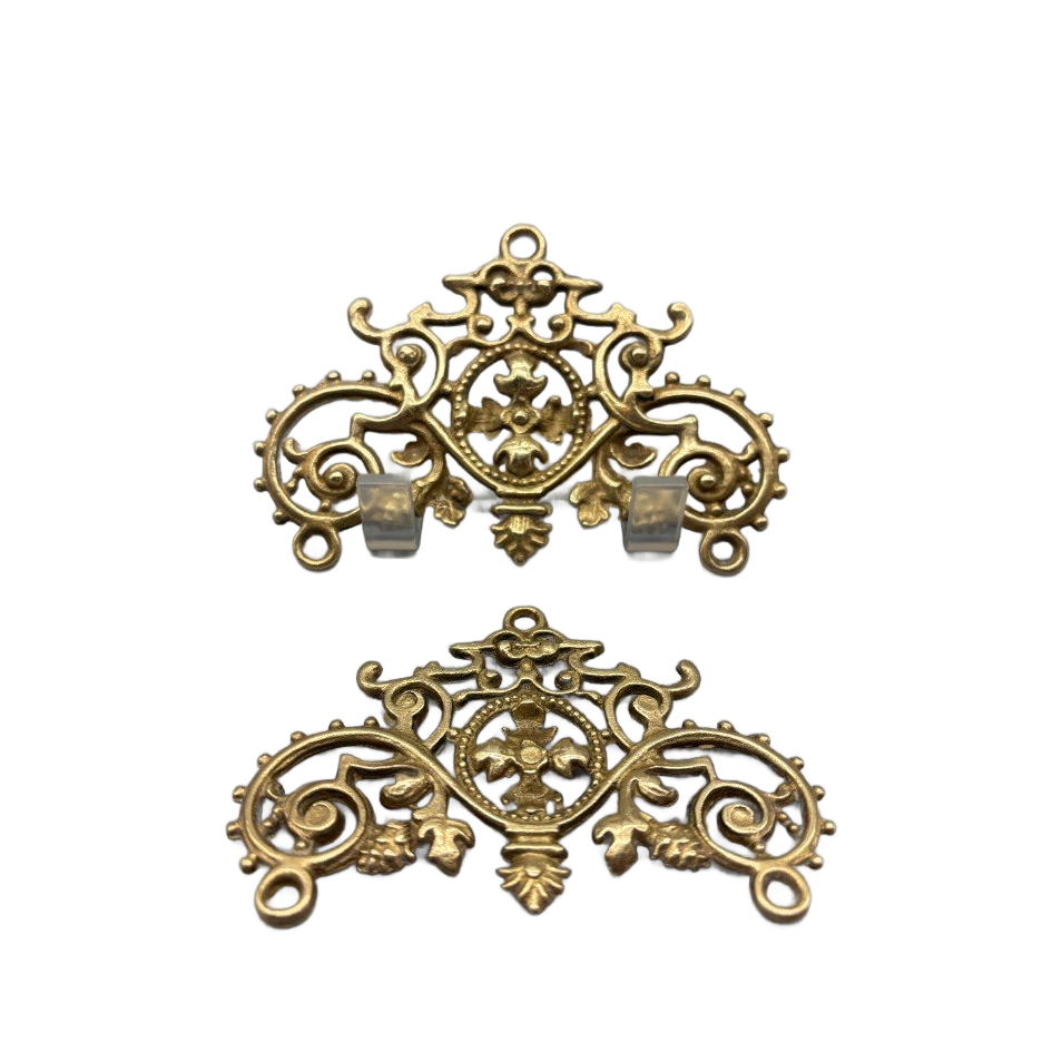 Set Antiek Koperen Ornamenten 2 Stuks image 1