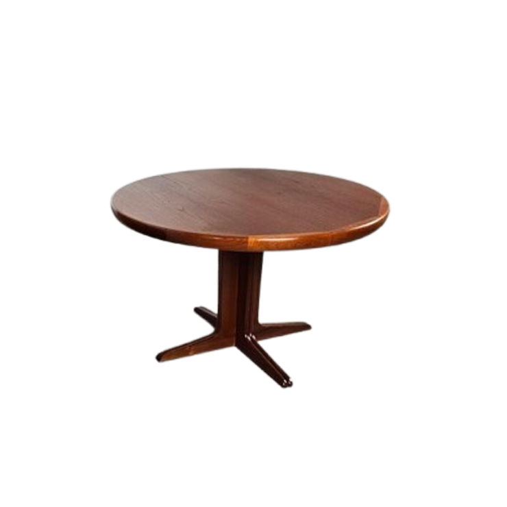 Vintage Deense Eettafel Rond, Uitschuifbaar image 1