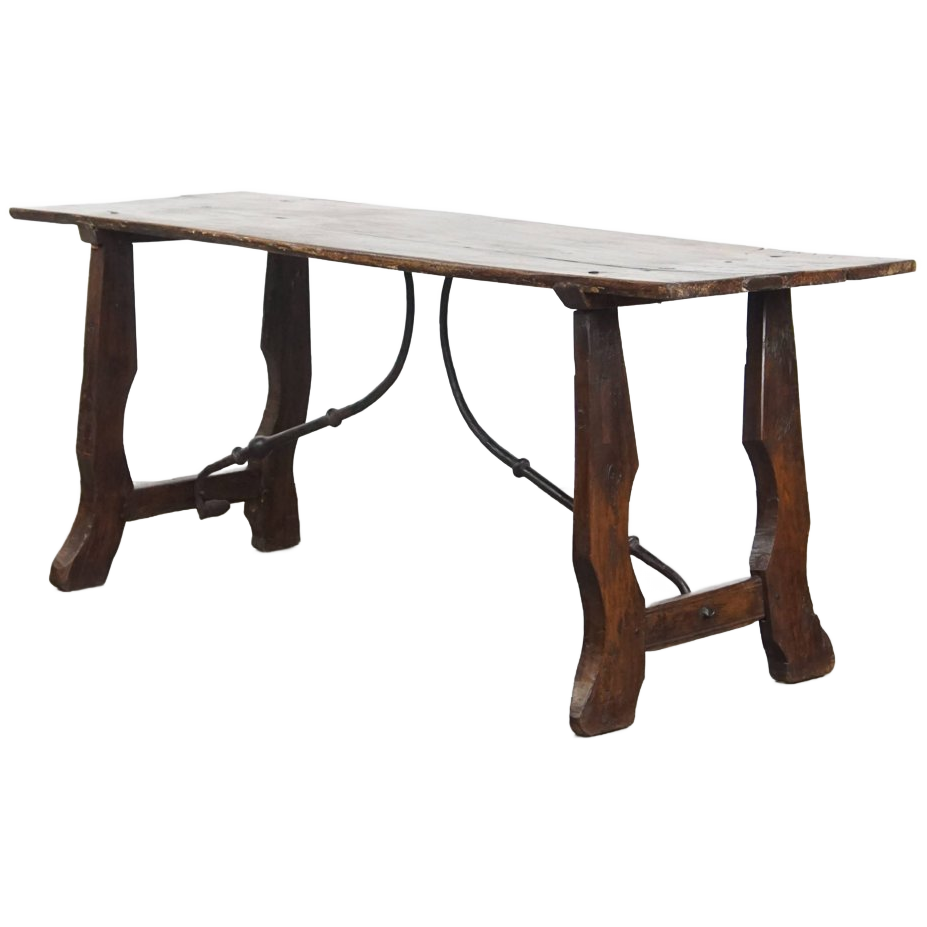 Karaktervolle 18e-eeuwse Antieke Spaanse Side Table/ Eettafel Met Een Prachtig Patina image 1