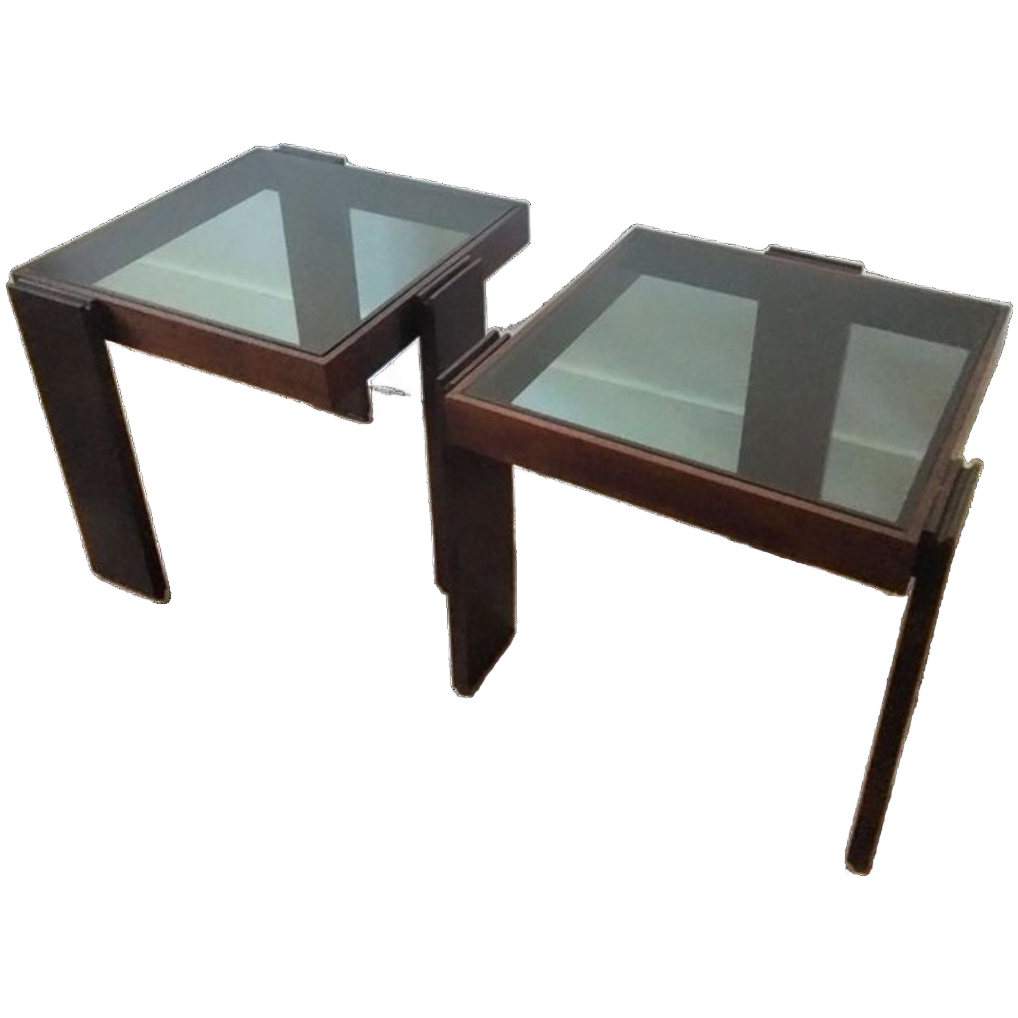Houten Modulaire Vintage Bijzettafeltjes image 1