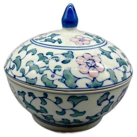 Vintage Pastel Chinees Dekselpot image 1