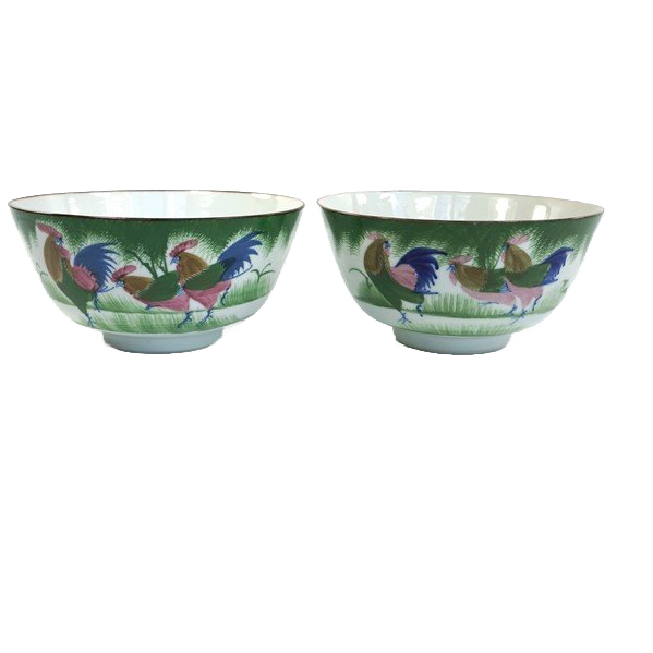 2 Chinese Schalen Met Kippen image 1