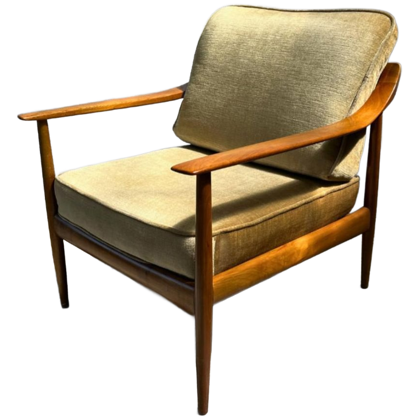 2x Midcentury ‘antimott’ Fauteuil W. Knoll Notenhout, Velour image 1