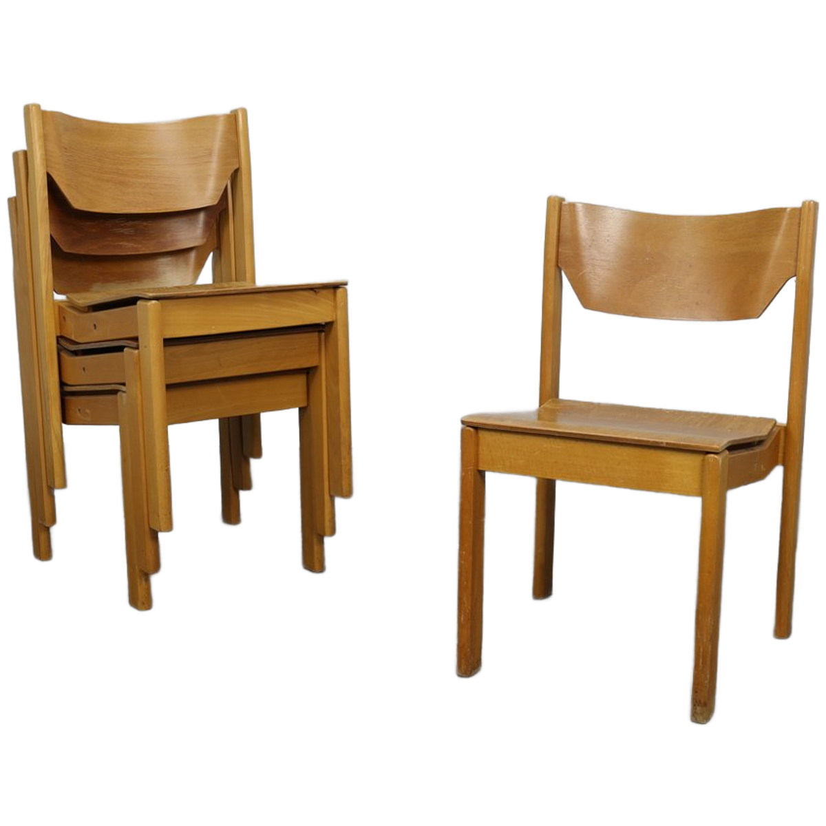 Set Of 4 Dining Chairs, 1970s image 1