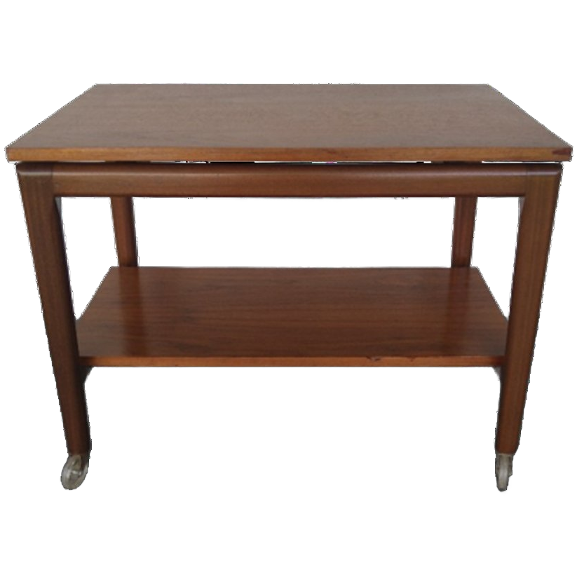 Scandinavisch Teakhouten Vintage Serveerwagen image 1