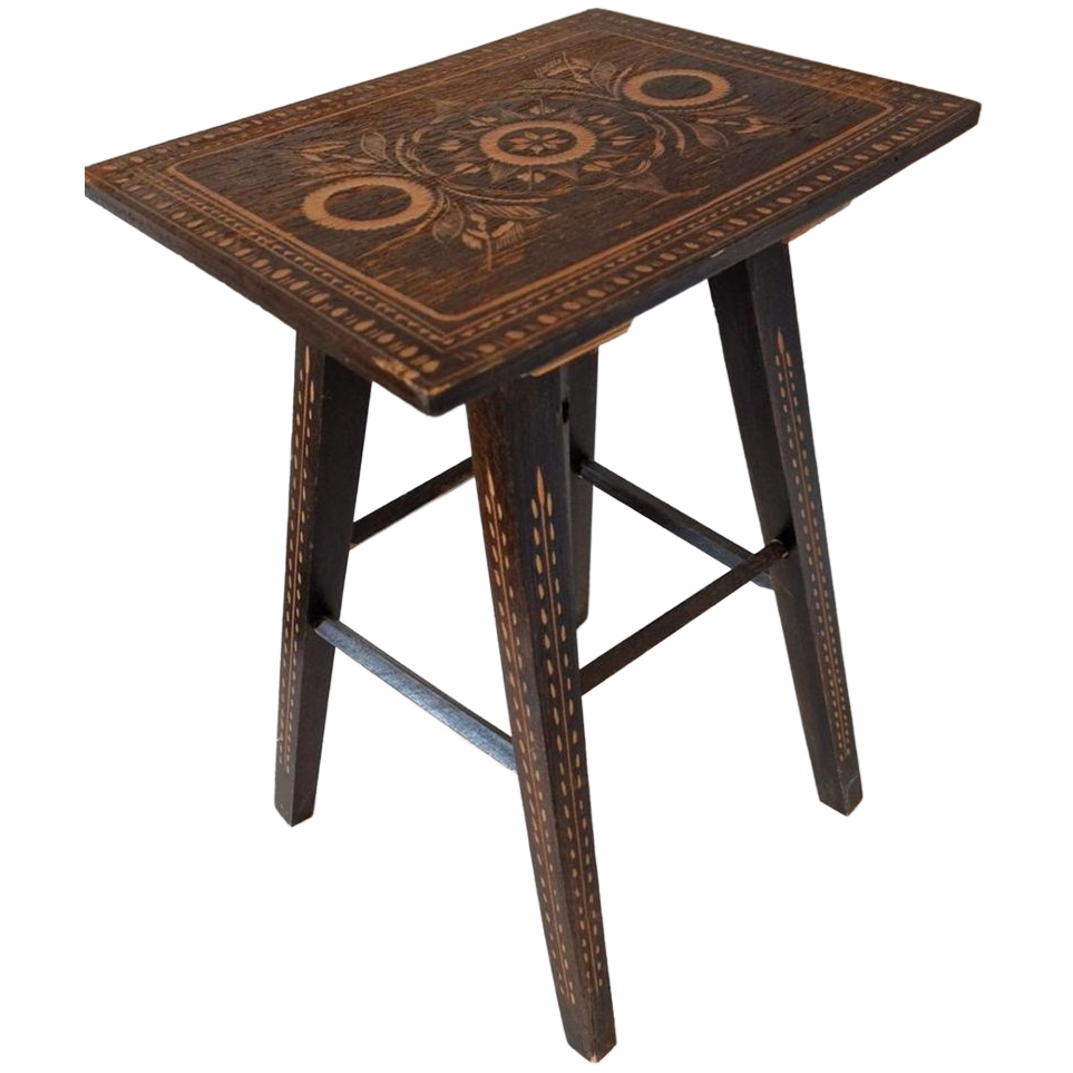 Vintage Krukje Houtsnijwerk Piëdestal Plantentafel image 1