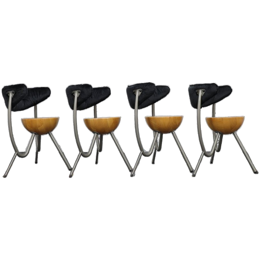 4x Postmodern Dining Chair By Rob Eckhardt, 1980s image 1