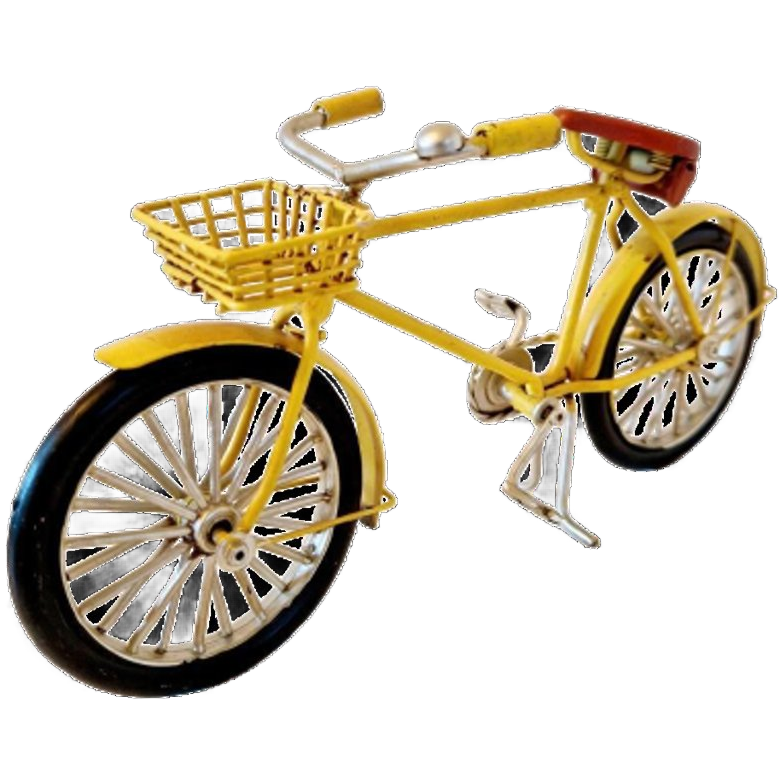 Miniatuur Fiets Beeldje Gele Fiets image 1