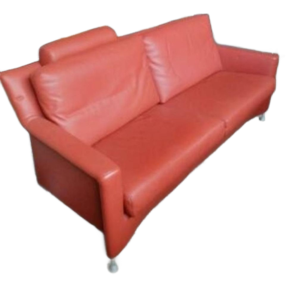 Leolux Paian Design Bank 2,5 Zits Rood Leder image 1