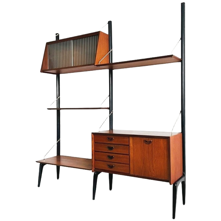 Mid-century Louis Van Teeffelen Wébé Wandmeubel Deens Design 1950’s image 1