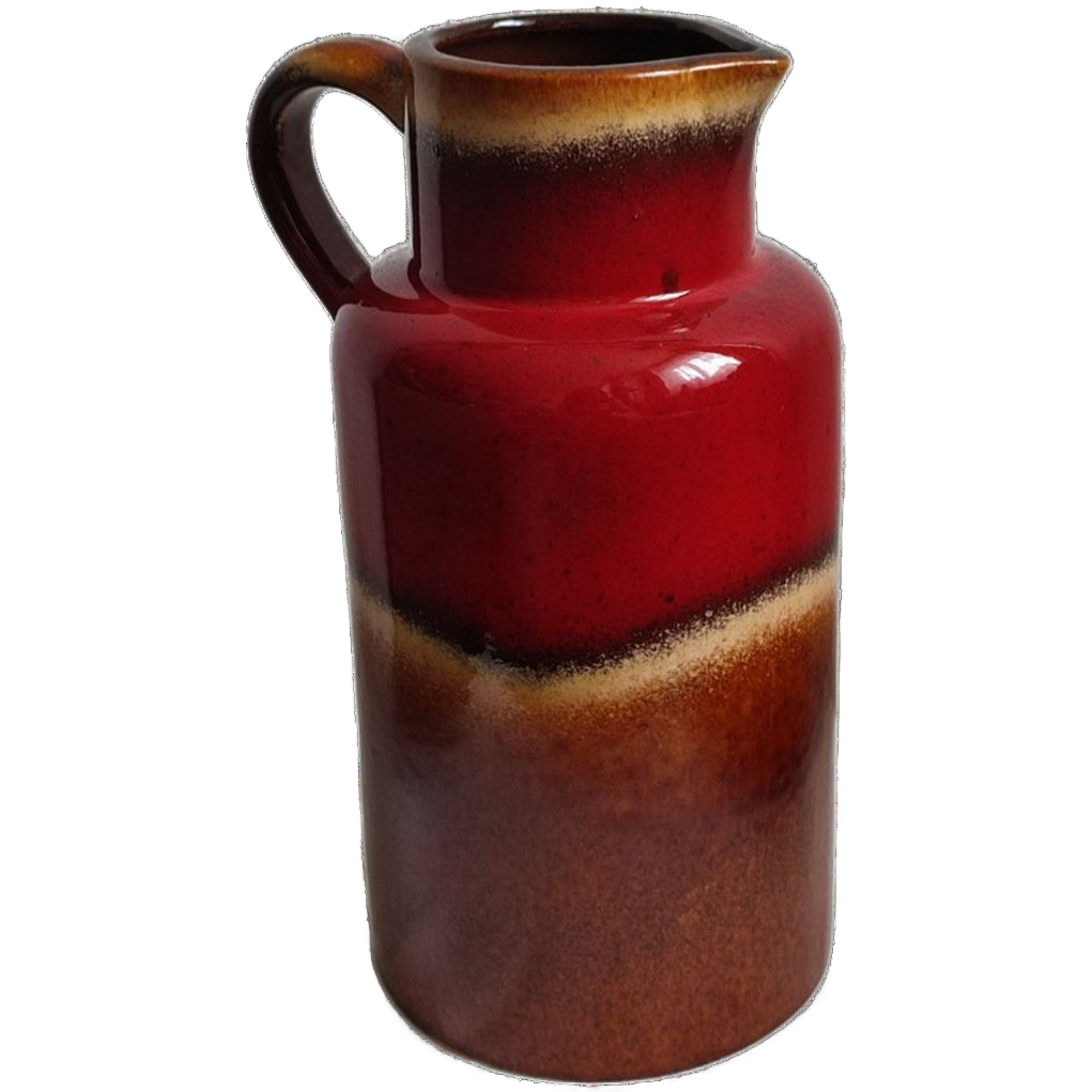 Vintage Scheuring West Germany Vaas Karaf Rood Bruin Lava 447-22 image 1
