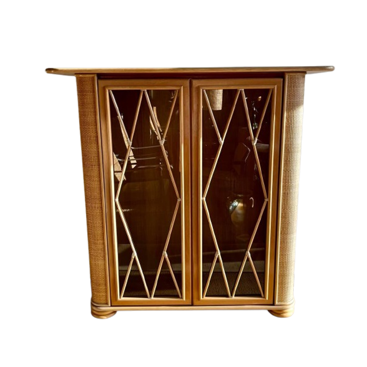 Roberti Rattan Vitrinekast Rotan Mid Century Vintage image 1