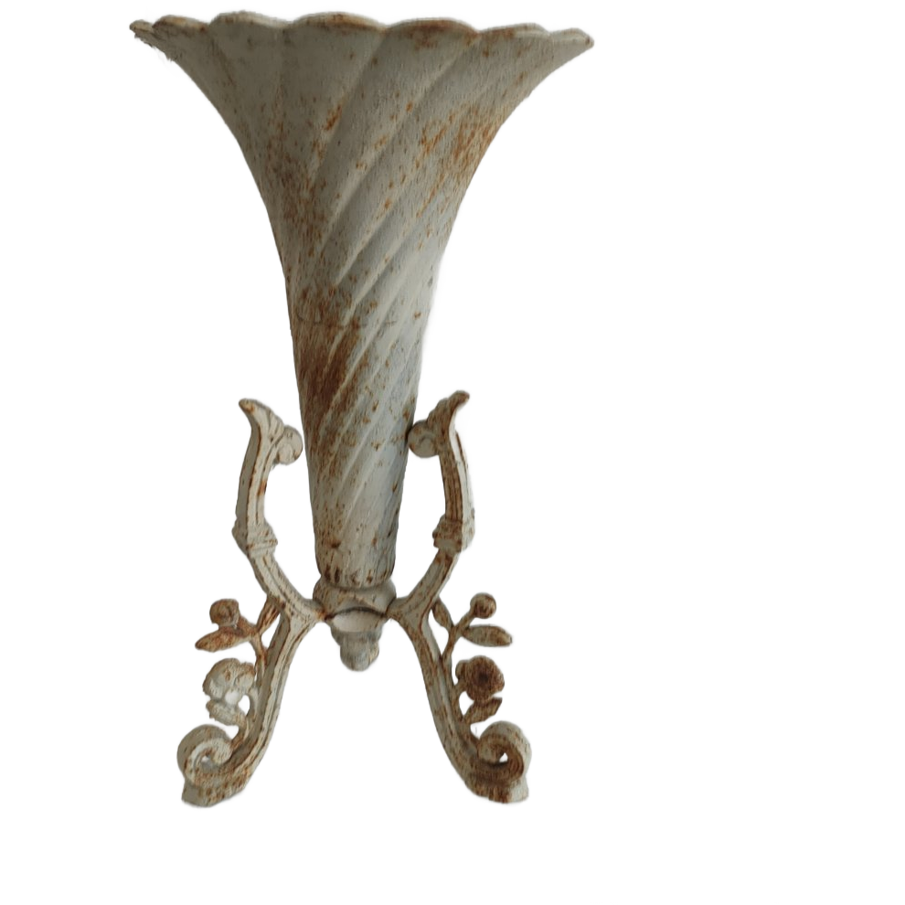 Gietijzeren Tuinvaas Creme Wit image 1