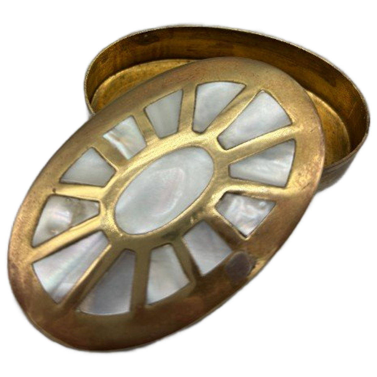 Pillendoosje Messing Parelmoer image 1