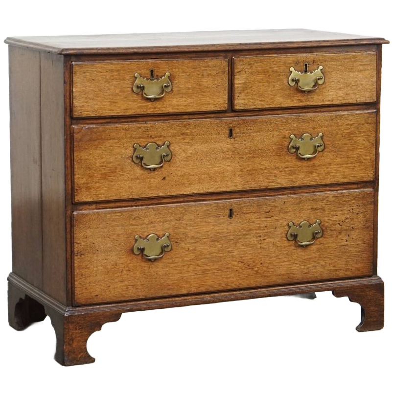 Prachtige Antieke Engelse Eikenhouten Ladekast Uit De 18e Eeuw Met Originele Details image 1