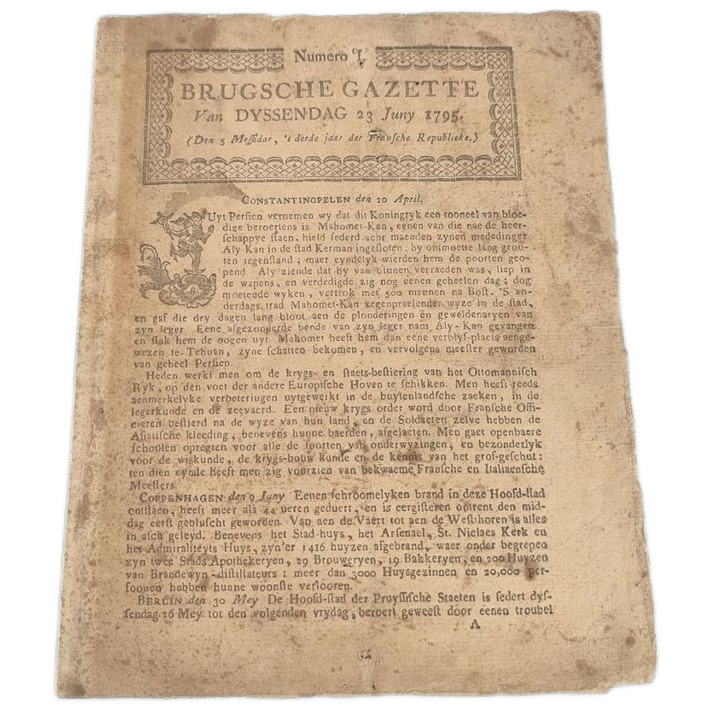 1e Editie Brugsche Gazette 1795 image 1