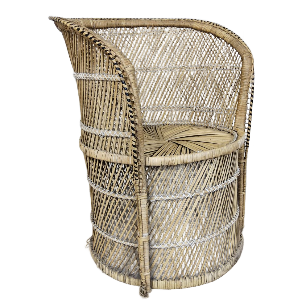 Vintage Geweven Rotan / Rattan Stoel / Luie Bohemian Stoel ( Lazy Rotan Chair ) image 1