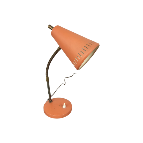 Vintage Bureaulampje Mat Oranje image 1