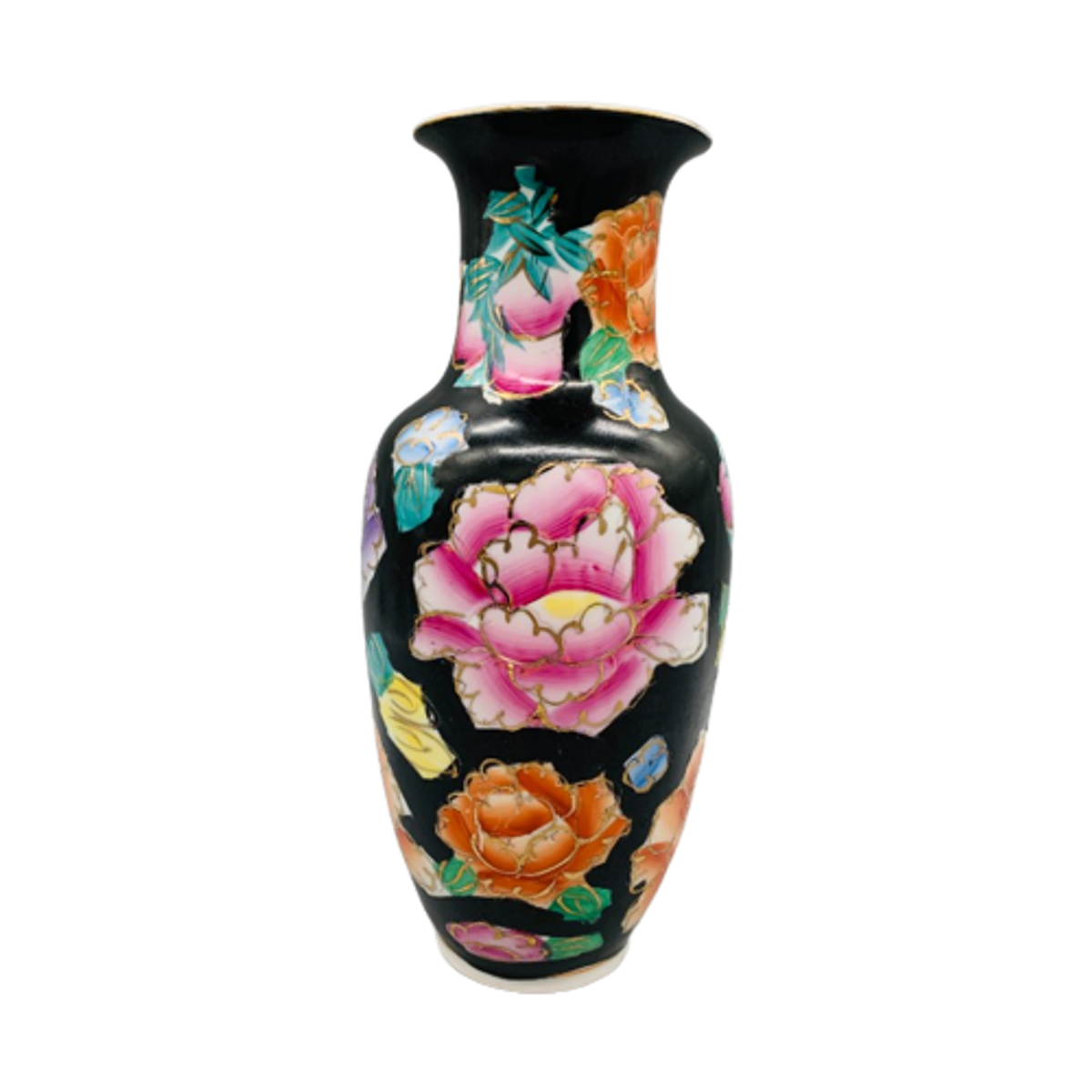 Vintage Familie Noir Floraal Vaas Porselein image 1