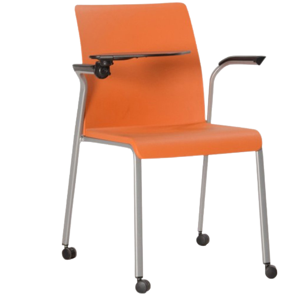 Steelcase Conferentiestoel, Oranje, 4-Poot Verrijdbaar Onderstel image 1