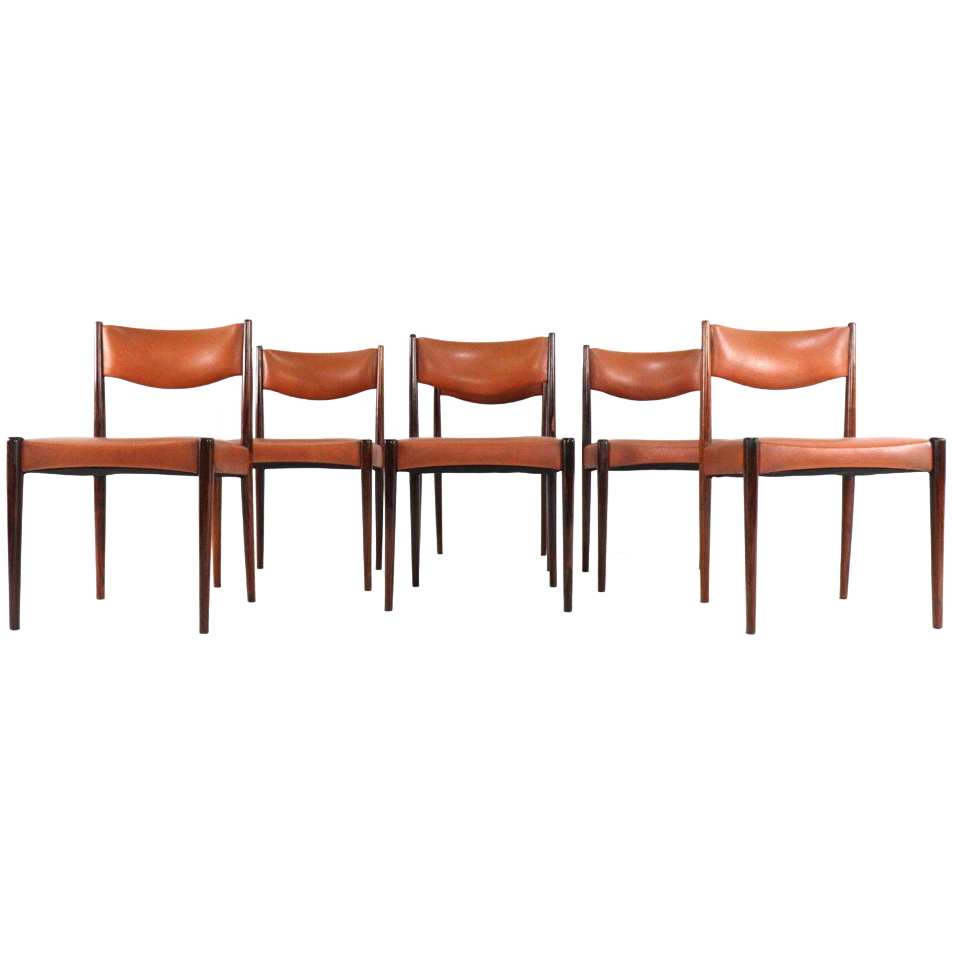 Set 6 Palissander Eetkamerstoelen Stoelen Vintage 'cellemuiden' image 1
