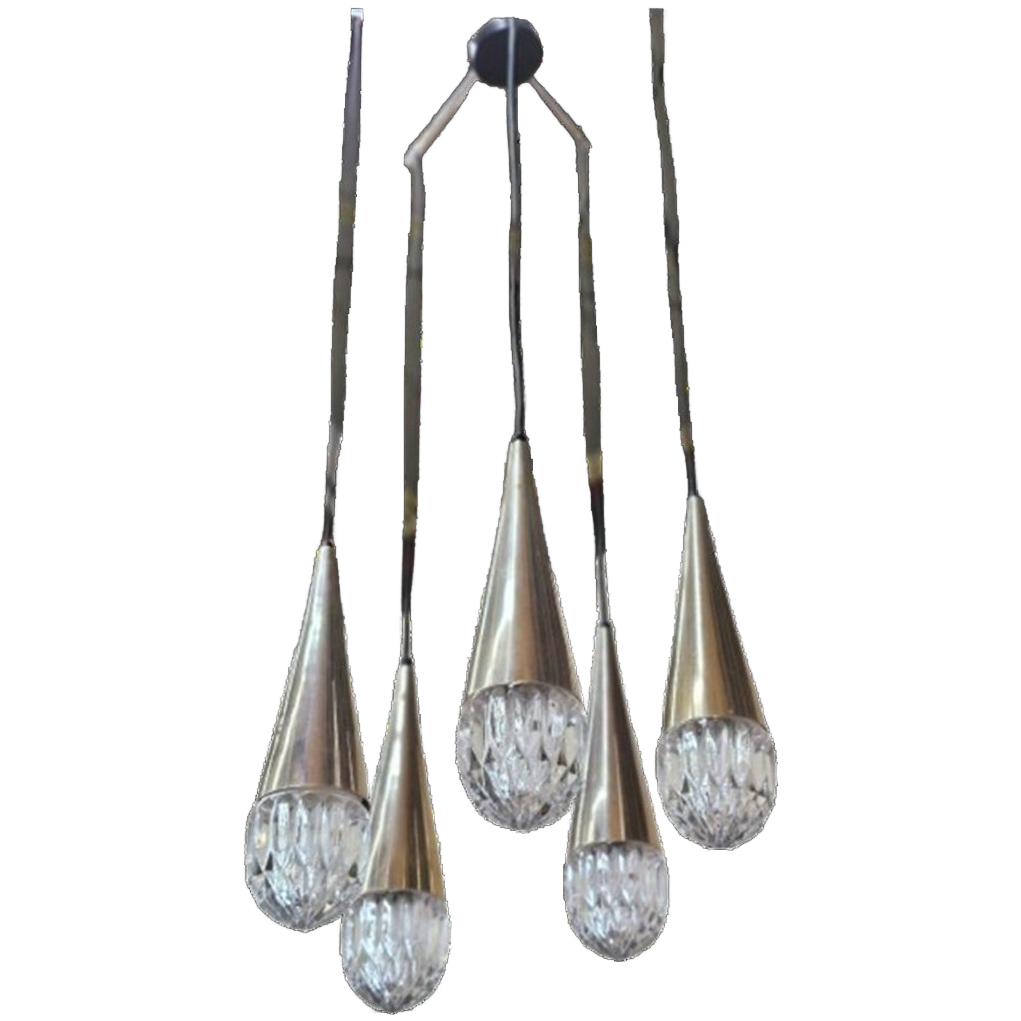 Vintage Hanglamp / Luster Iceglas Kaiser Leuchten image 1