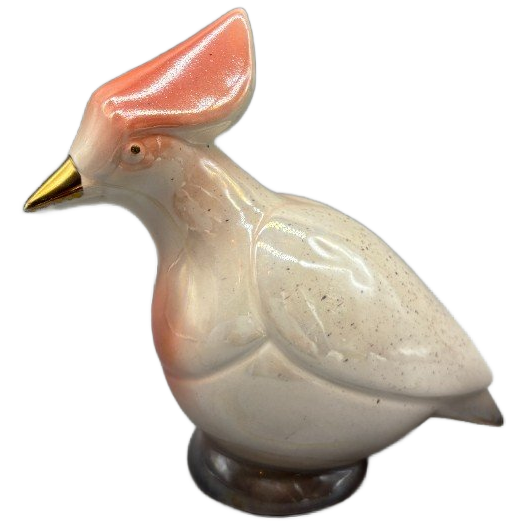 Porseleinen Art Deco Vogel Met Kuif image 1