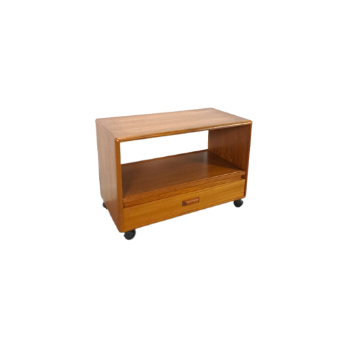 Deens Teak Design Dyrlund Kast Audio Tv Meubel Op Wielen image 1