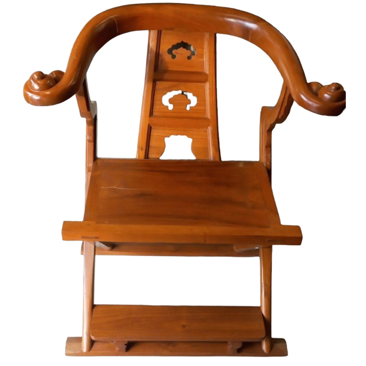 2 Oosterse Boeddisten Armstoelen In Tropisch Hout. image 1