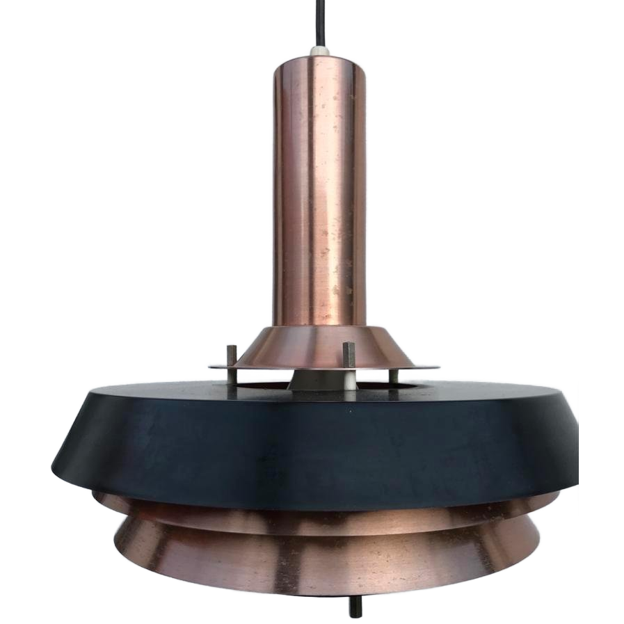 Vintage Deense Hanglamp Koper/zwart image 1