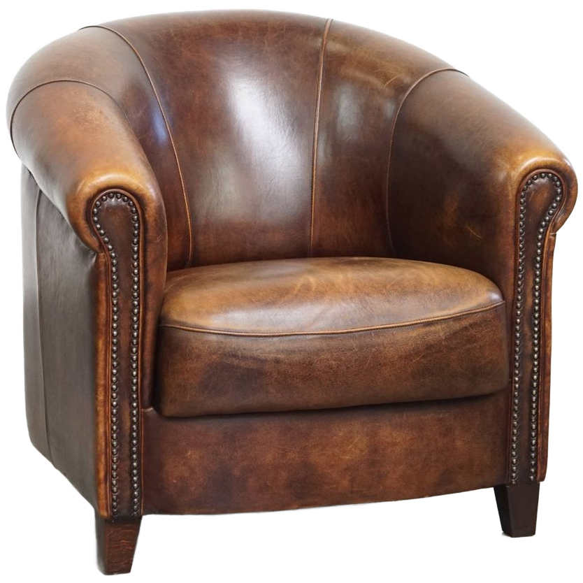 Comfortabele En Karaktervolle Schapenleren Clubfauteuil Met Een Prachtige Kleurstelling image 1