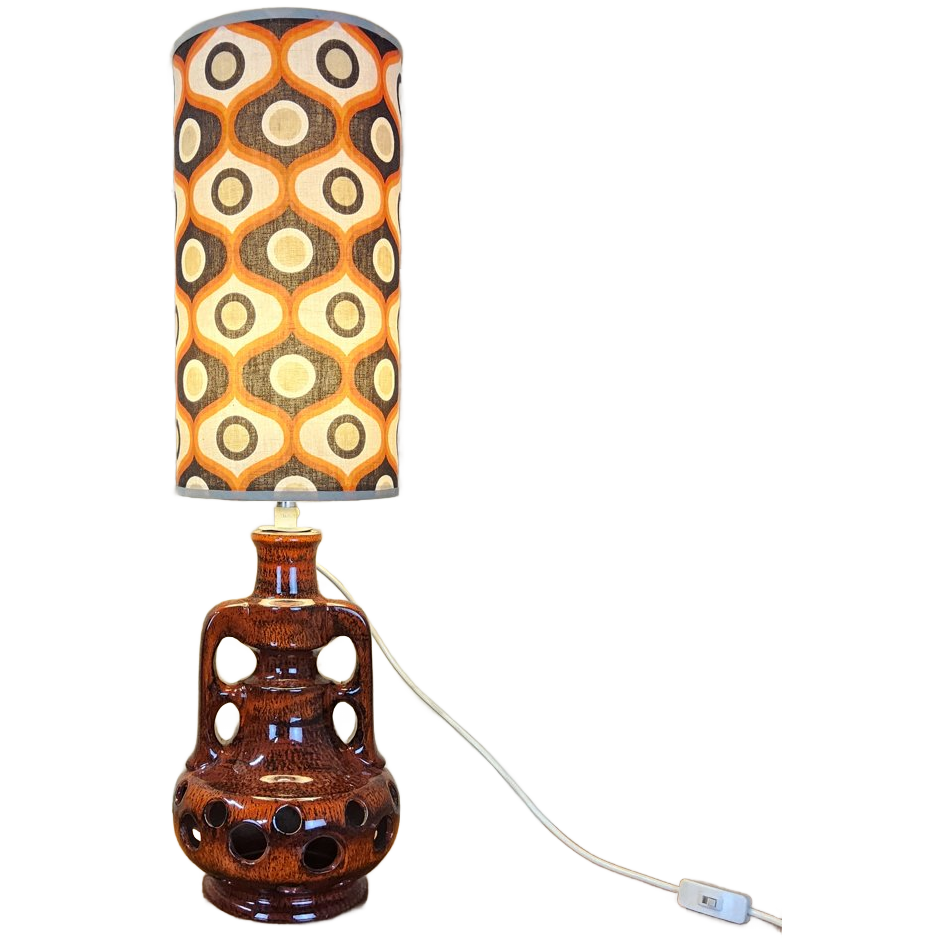 Vintage Keramieken Fat Lava Tafellamp (70s) Scheurich West Germany Lamp (jaren 70) Patroon Kap image 1